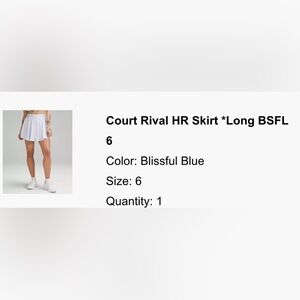 Size 6 lululemon tennis skirt